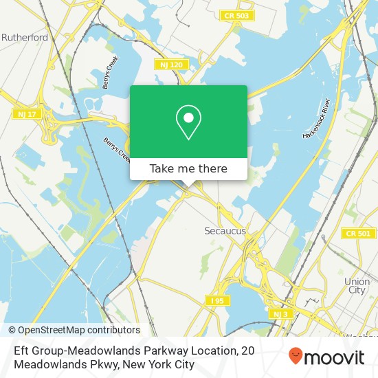 Mapa de Eft Group-Meadowlands Parkway Location, 20 Meadowlands Pkwy