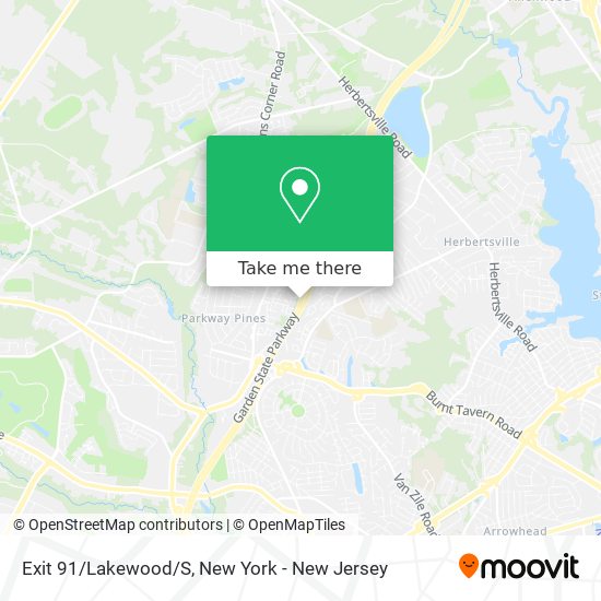 Exit 91/Lakewood/S map