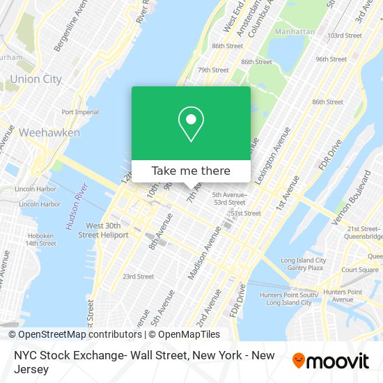 Mapa de NYC Stock Exchange- Wall Street