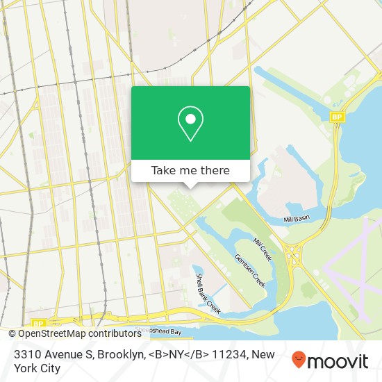 Mapa de 3310 Avenue S, Brooklyn, <B>NY< / B> 11234