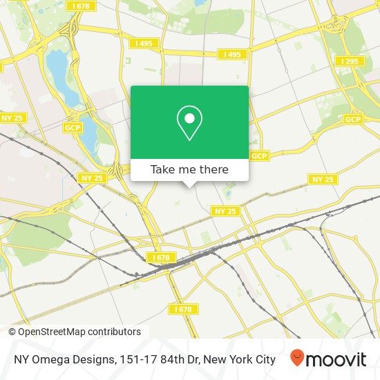 Mapa de NY Omega Designs, 151-17 84th Dr