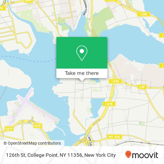 Mapa de 126th St, College Point, NY 11356