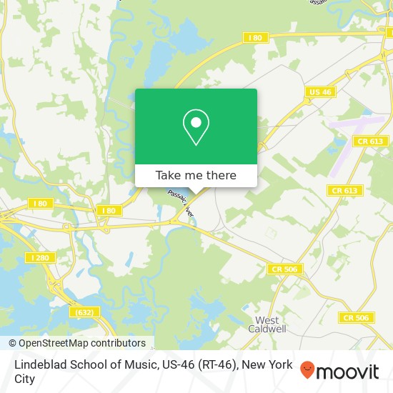 Mapa de Lindeblad School of Music, US-46 (RT-46)