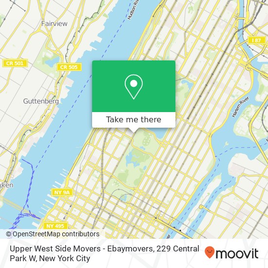 Upper West Side Movers - Ebaymovers, 229 Central Park W map