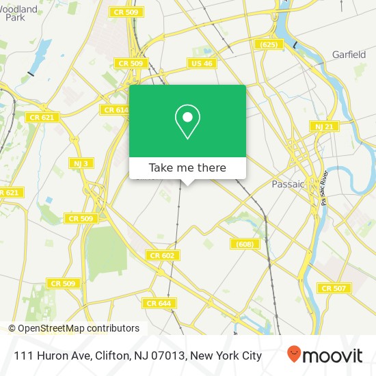 111 Huron Ave, Clifton, NJ 07013 map
