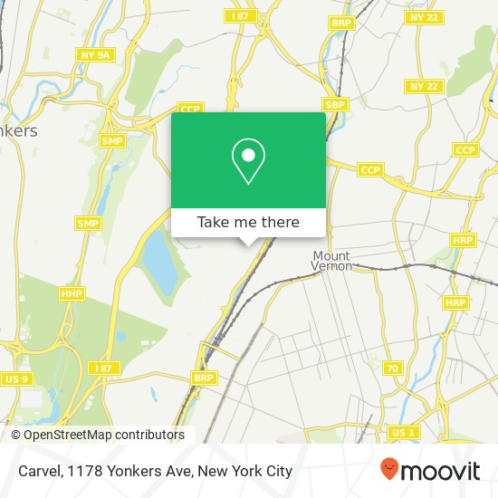 Mapa de Carvel, 1178 Yonkers Ave