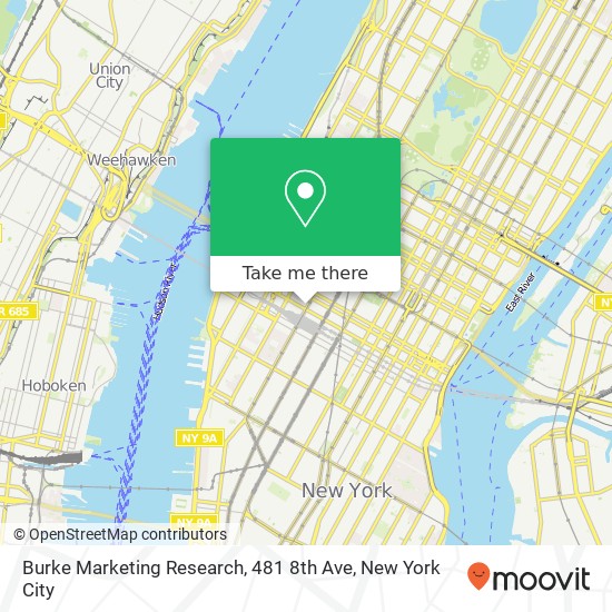 Mapa de Burke Marketing Research, 481 8th Ave