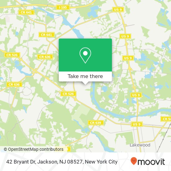 Mapa de 42 Bryant Dr, Jackson, NJ 08527