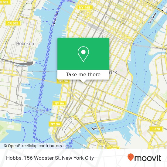 Hobbs, 156 Wooster St map