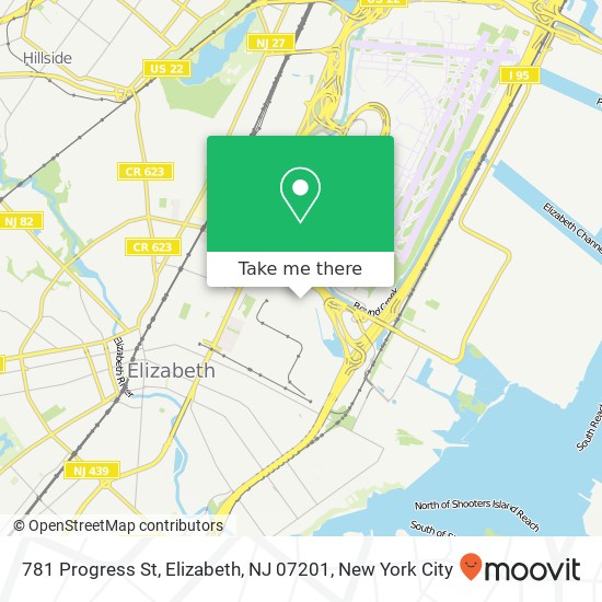 Mapa de 781 Progress St, Elizabeth, NJ 07201