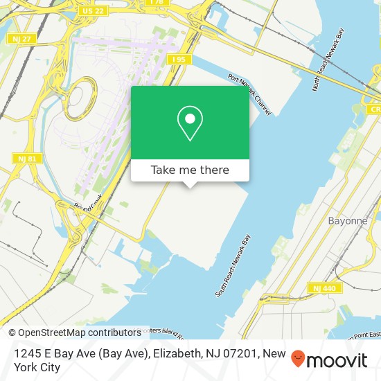 1245 E Bay Ave (Bay Ave), Elizabeth, NJ 07201 map