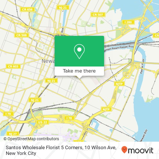 Santos Wholesale Florist 5 Corners, 10 Wilson Ave map