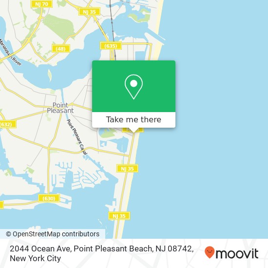 Mapa de 2044 Ocean Ave, Point Pleasant Beach, NJ 08742