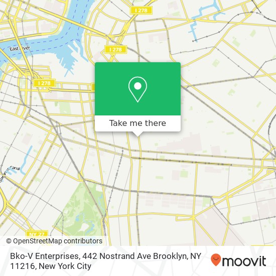 Mapa de Bko-V Enterprises, 442 Nostrand Ave Brooklyn, NY 11216