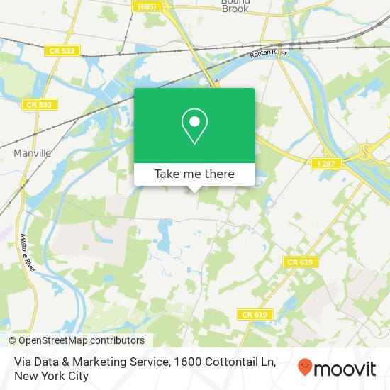 Mapa de Via Data & Marketing Service, 1600 Cottontail Ln