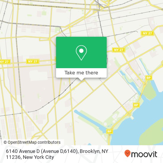 Mapa de 6140 Avenue D (Avenue D,6140), Brooklyn, NY 11236