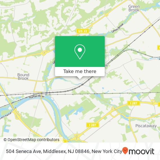Mapa de 504 Seneca Ave, Middlesex, NJ 08846