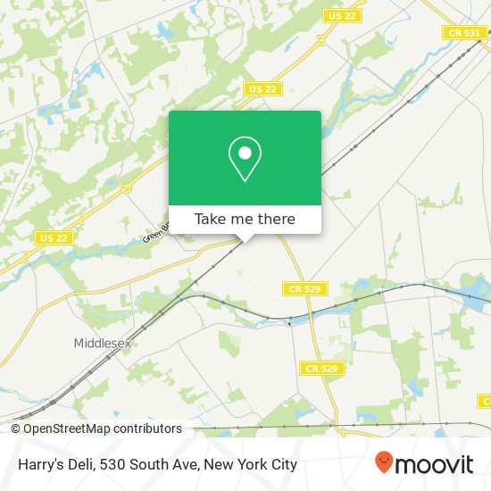 Mapa de Harry's Deli, 530 South Ave