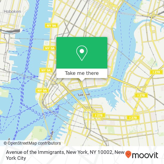 Mapa de Avenue of the Immigrants, New York, NY 10002