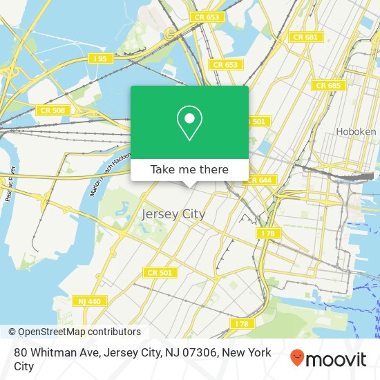 80 Whitman Ave, Jersey City, NJ 07306 map