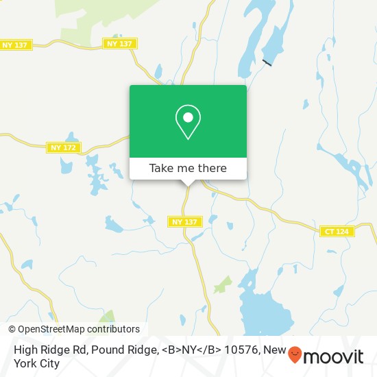 Mapa de High Ridge Rd, Pound Ridge, <B>NY< / B> 10576