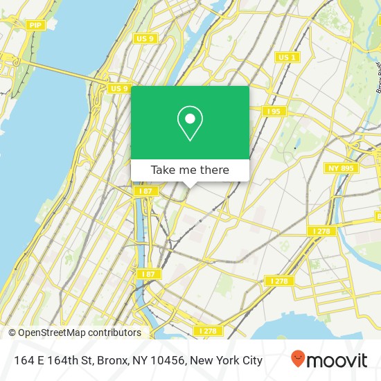 Mapa de 164 E 164th St, Bronx, NY 10456