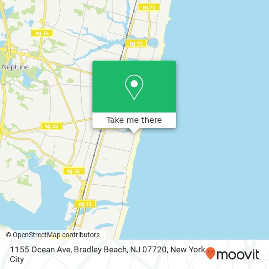 Mapa de 1155 Ocean Ave, Bradley Beach, NJ 07720