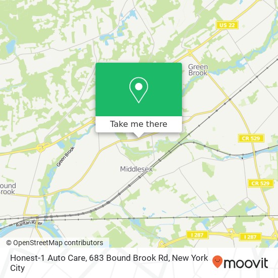 Mapa de Honest-1 Auto Care, 683 Bound Brook Rd