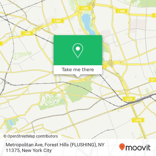Metropolitan Ave, Forest Hills (FLUSHING), NY 11375 map
