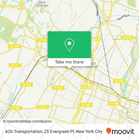 Mapa de A2b Transportation, 25 Evergreen Pl
