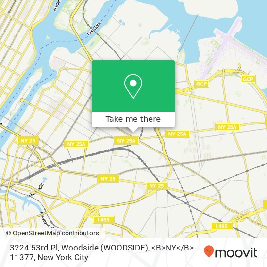 Mapa de 3224 53rd Pl, Woodside (WOODSIDE), <B>NY< / B> 11377