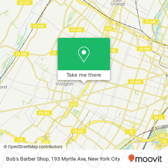Mapa de Bob's Barber Shop, 193 Myrtle Ave