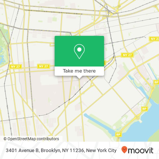 Mapa de 3401 Avenue B, Brooklyn, NY 11236