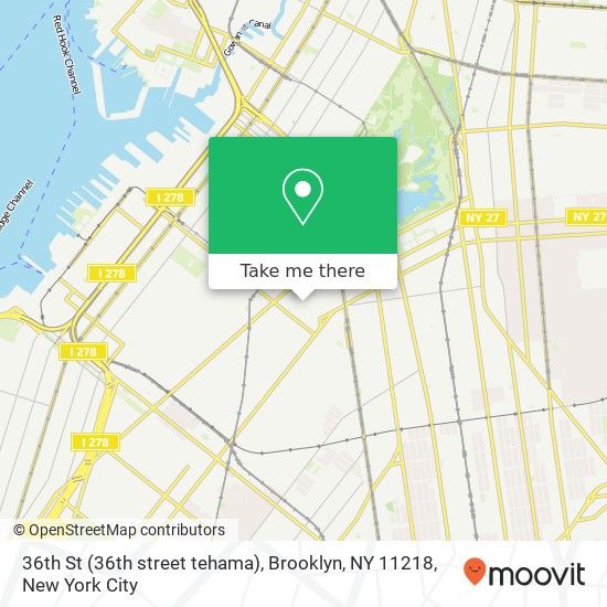 36th St (36th street tehama), Brooklyn, NY 11218 map