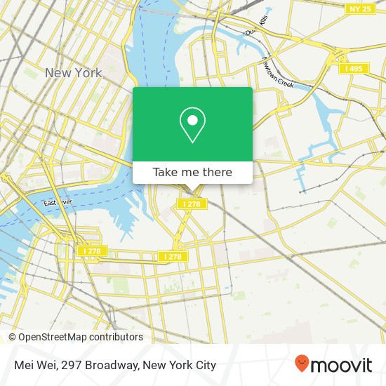Mei Wei, 297 Broadway map