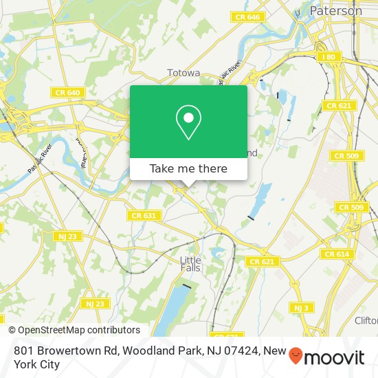 Mapa de 801 Browertown Rd, Woodland Park, NJ 07424