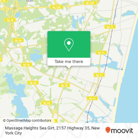Mapa de Massage Heights Sea Girt, 2157 Highway 35