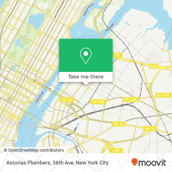 Mapa de Astorias Plumbers, 36th Ave