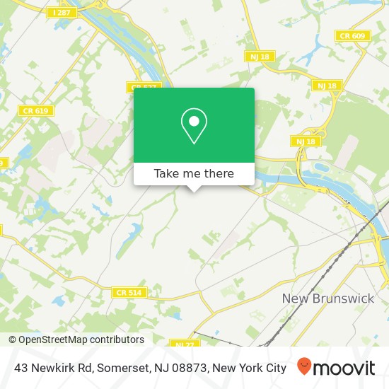 Mapa de 43 Newkirk Rd, Somerset, NJ 08873