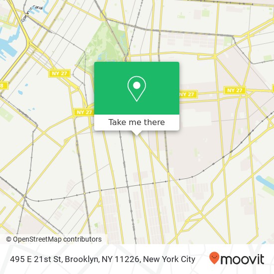 Mapa de 495 E 21st St, Brooklyn, NY 11226