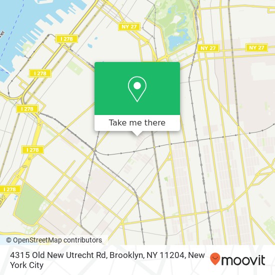 4315 Old New Utrecht Rd, Brooklyn, NY 11204 map