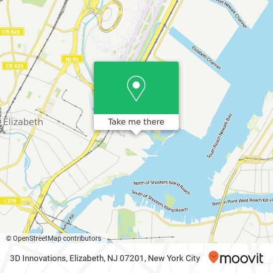 Mapa de 3D Innovations, Elizabeth, NJ 07201