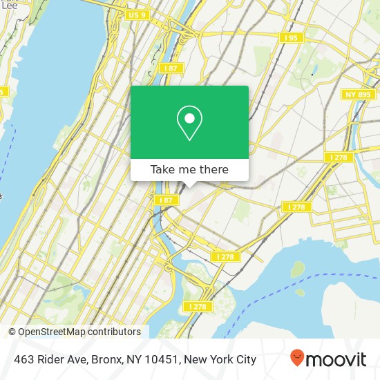 Mapa de 463 Rider Ave, Bronx, NY 10451