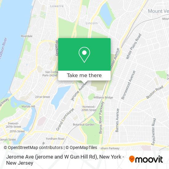 Mapa de Jerome Ave (jerome and W Gun Hill Rd)