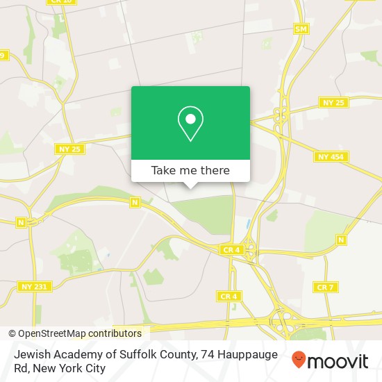 Jewish Academy of Suffolk County, 74 Hauppauge Rd map