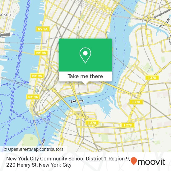 Mapa de New York City Community School District 1 Region 9, 220 Henry St