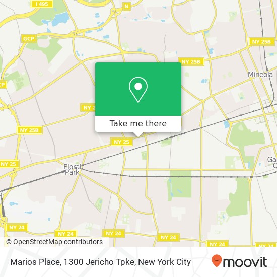 Marios Place, 1300 Jericho Tpke map