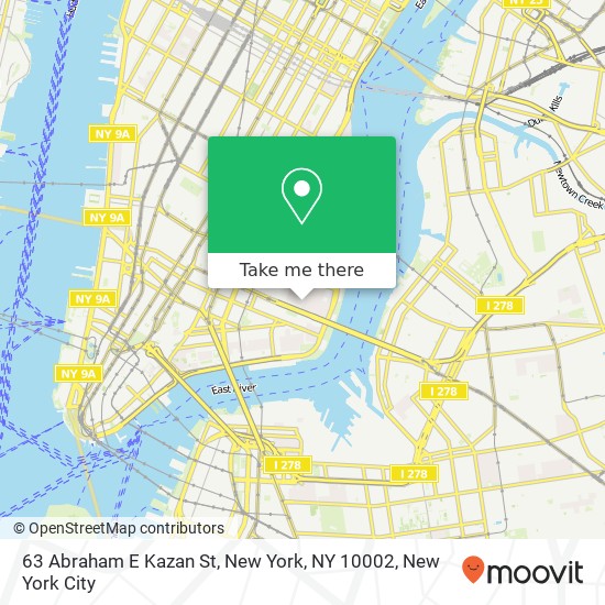 Mapa de 63 Abraham E Kazan St, New York, NY 10002