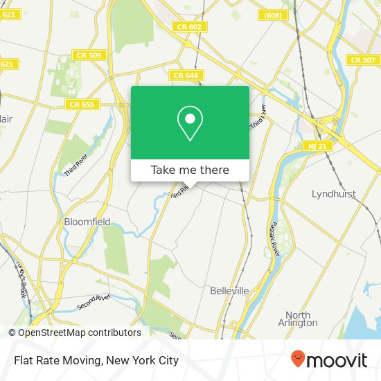 Mapa de Flat Rate Moving, 99 Evergreen Ave