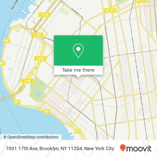 Mapa de 7001 17th Ave, Brooklyn, NY 11204